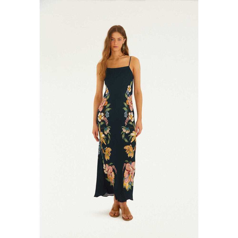 Dark Blue Maira Floral Maxi Dress